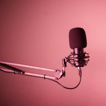 microphone on a pink background
